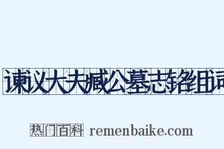 谏议大夫臧公墓志铭组词是什么意思的图片
